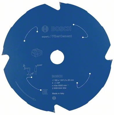 Bosch sawblade 160x20x1.8/1.2mm, z4, Fiber Cement