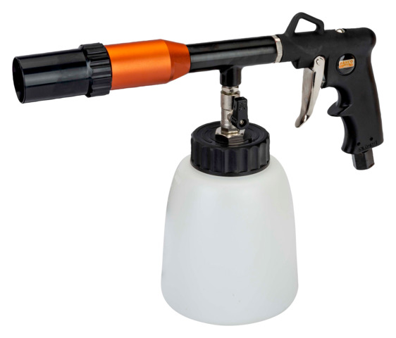 Pneumatic cleaning gun with 2 modes - soap+air / air only
