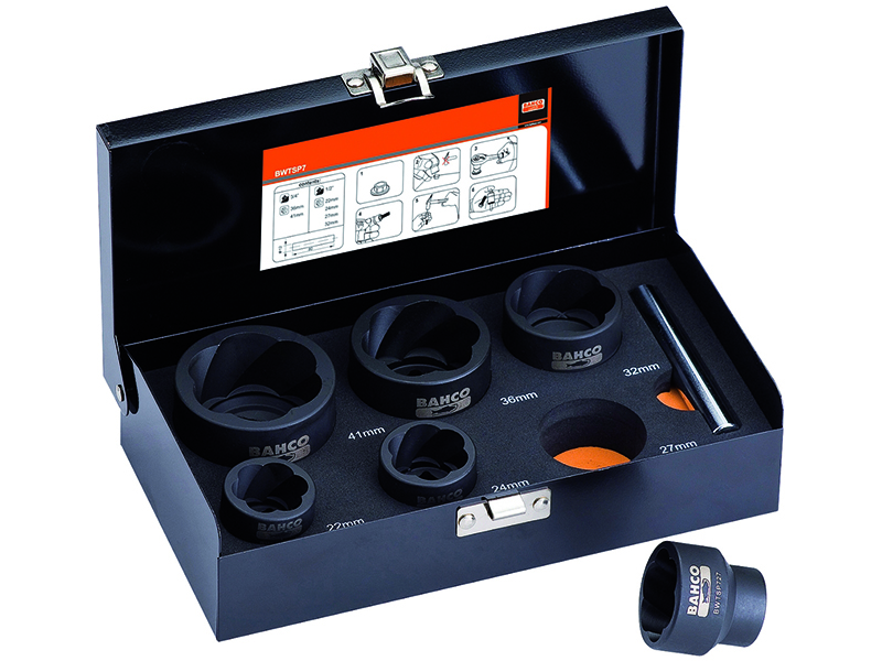 Twist socket set 7 pcs 1/2" 22/24/27/32mm and 3/4" 36/41mm