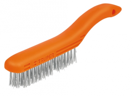 Nerūsējošā tērauda drāšu birste, 28cm, 4x16 rindas, sari 0.35mm Truper®