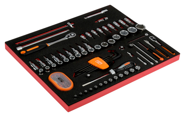 Fit&Go 3/3 Foam - 1/2" & 1/4" Sockets Ratcheting Screwdriver & Bit Set - 104 pcs