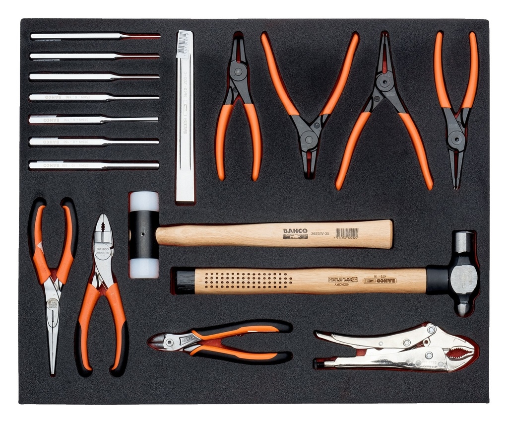 Fit&Go 3/3 Foam Inlay Automotive Pliers Set - 18 Pcs