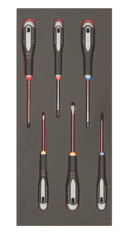 ERGO screwdriver set 6pcs Fit&Go 1/3 - SL3,5 - SL5,5 - PH1 - PH2 - PZ1 - PZ2