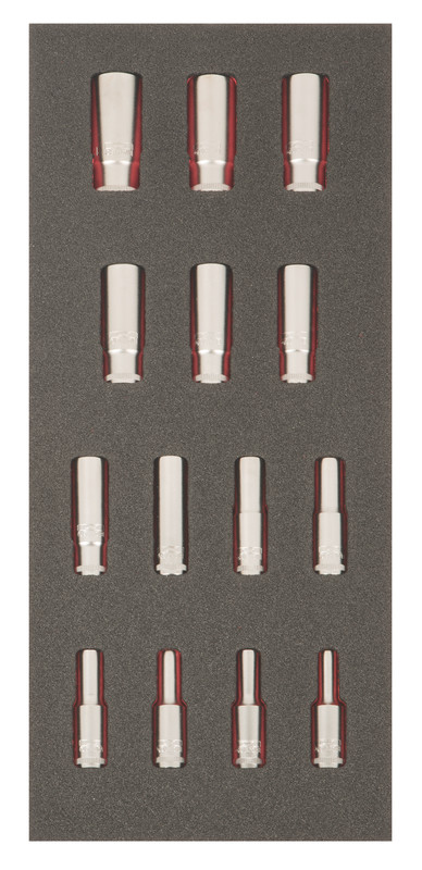 3/8" pikkade padrunvõtmete kmpl 14 osa Fit&go 1/3 - 6-19mm