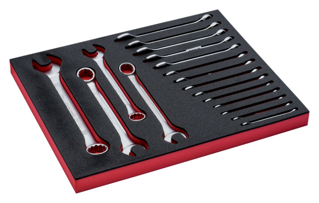 111M Combination wrench set in 2/3 foam 18pcs