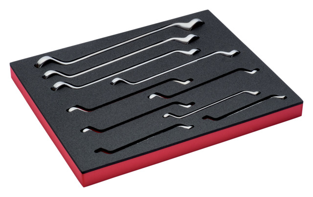 Double ring end wrenches 2M set 6-32mm 10 pcs in foam 2/3