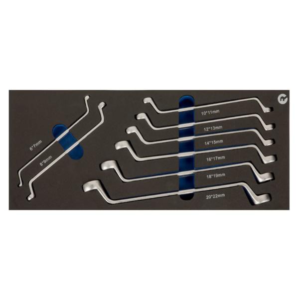 Double end offset ring wrench set 8pcs 6-22mm 1/3 foam Irimo