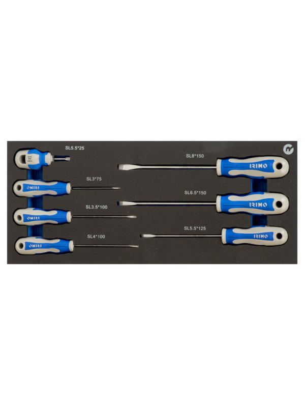 Slotted screwdriver set 7pcs 1/3 foam Irimo