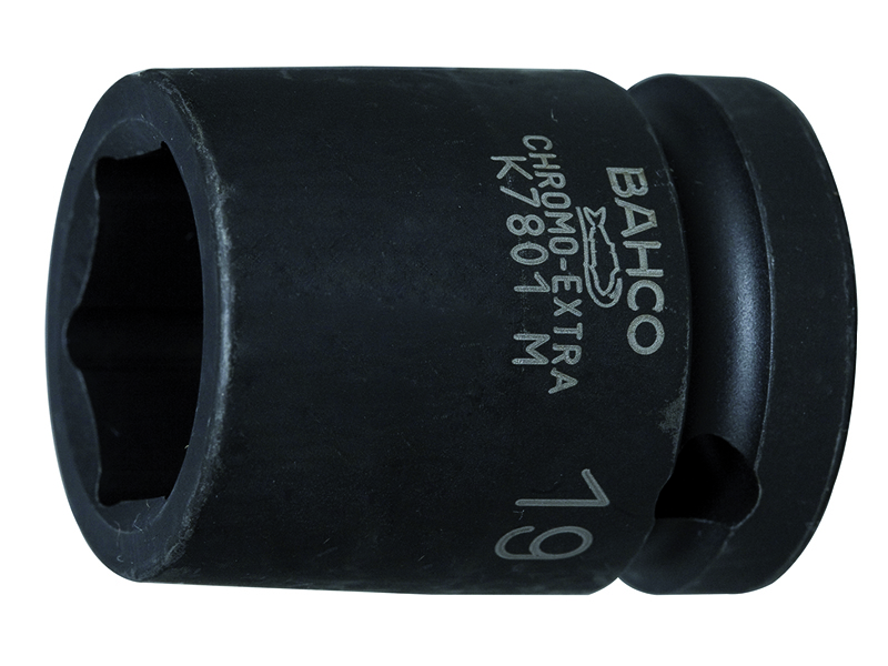 Hexagon impact socket K7801M 19mm, 1/2"