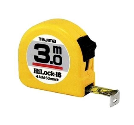 Measuring tape 3 m/16 mm yellow