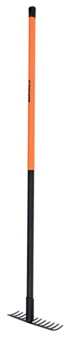 Garden rake with 12 steel prongs, with steel shaft 1470mm
