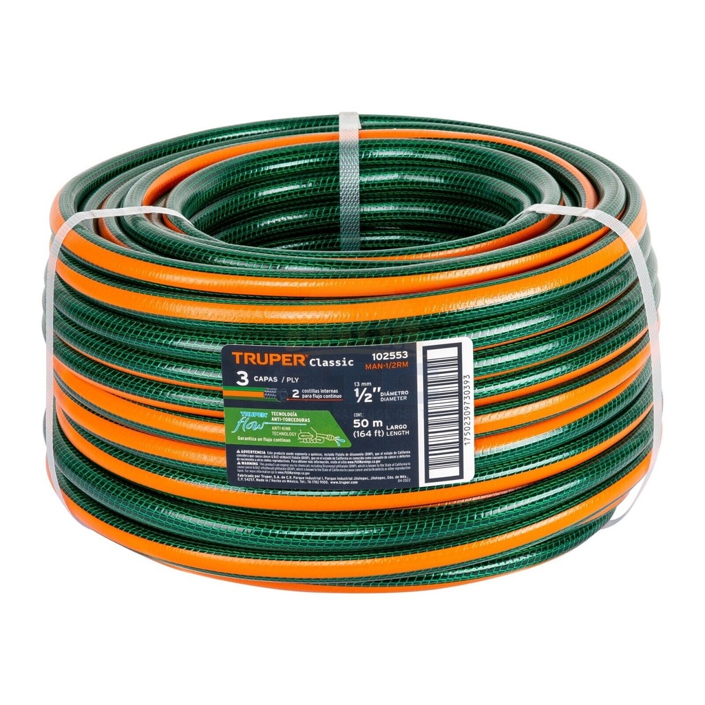 Pastiprināta 3 slāņu ūdens šļūtene 1/2" (13 mm) Truper®