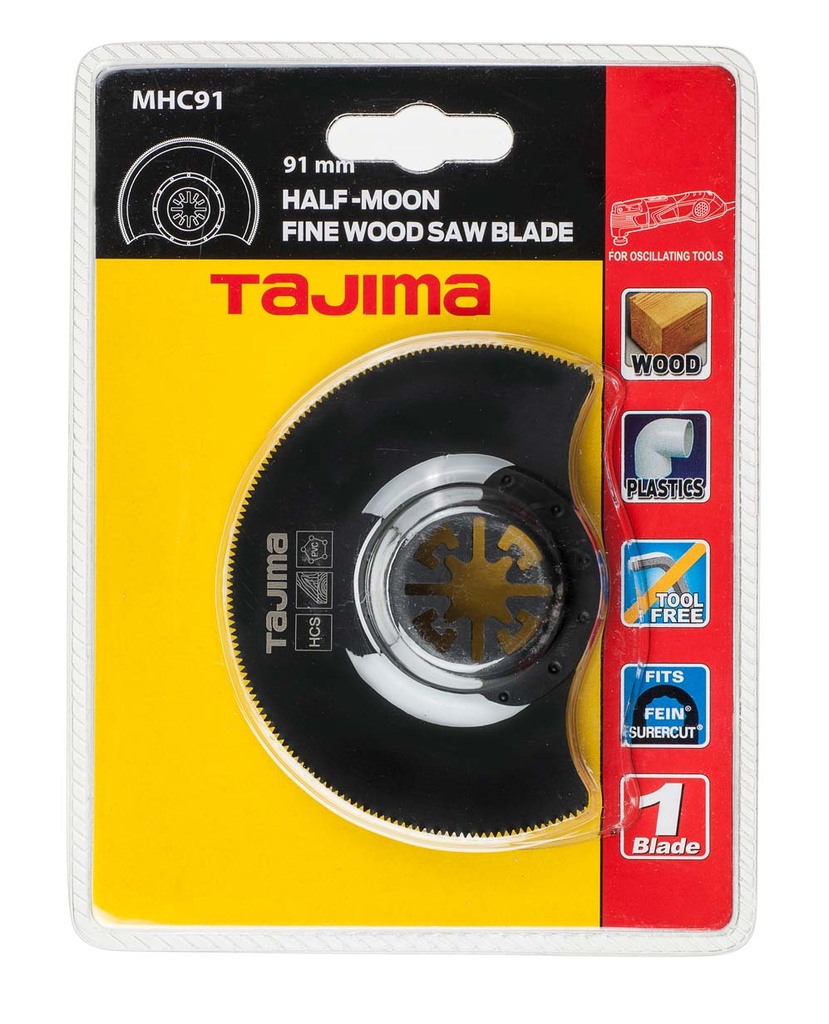 Multitool saw blade, dish half-moon 91mm. For wood, plastic and soft metal