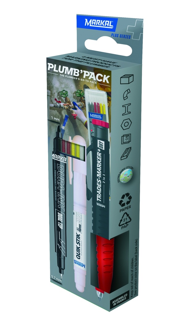 Plumber´s set of markers Markal Trades Marker + 2IN1  PLUMB´PACK