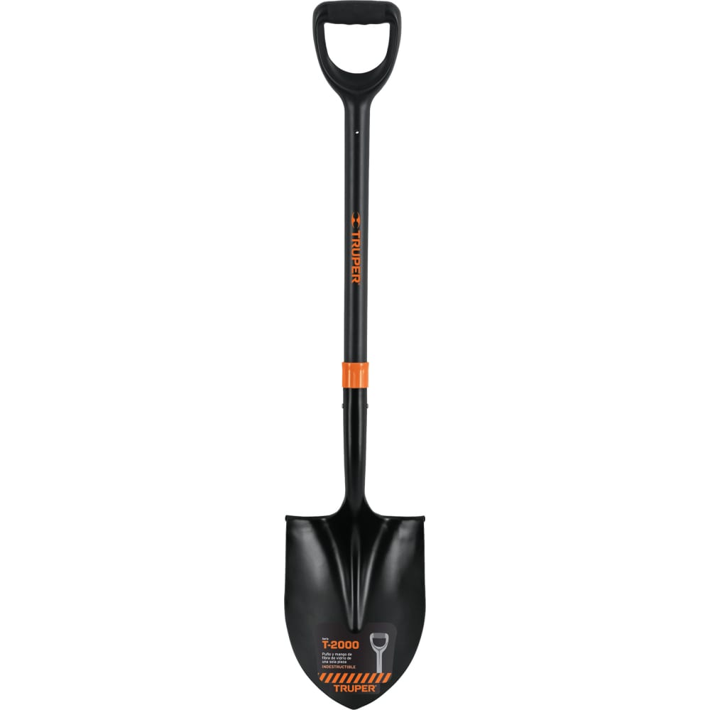 Lāpsta ar apaļu asmeni 21cm ar stiklašķiedras kātu 104cm Truper®