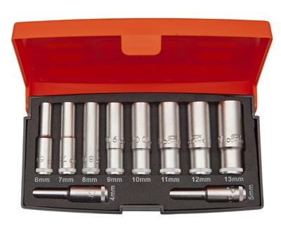 Garo sešstūra muciņu S0810L komplekts 4-13mm 1/4 "10 gab