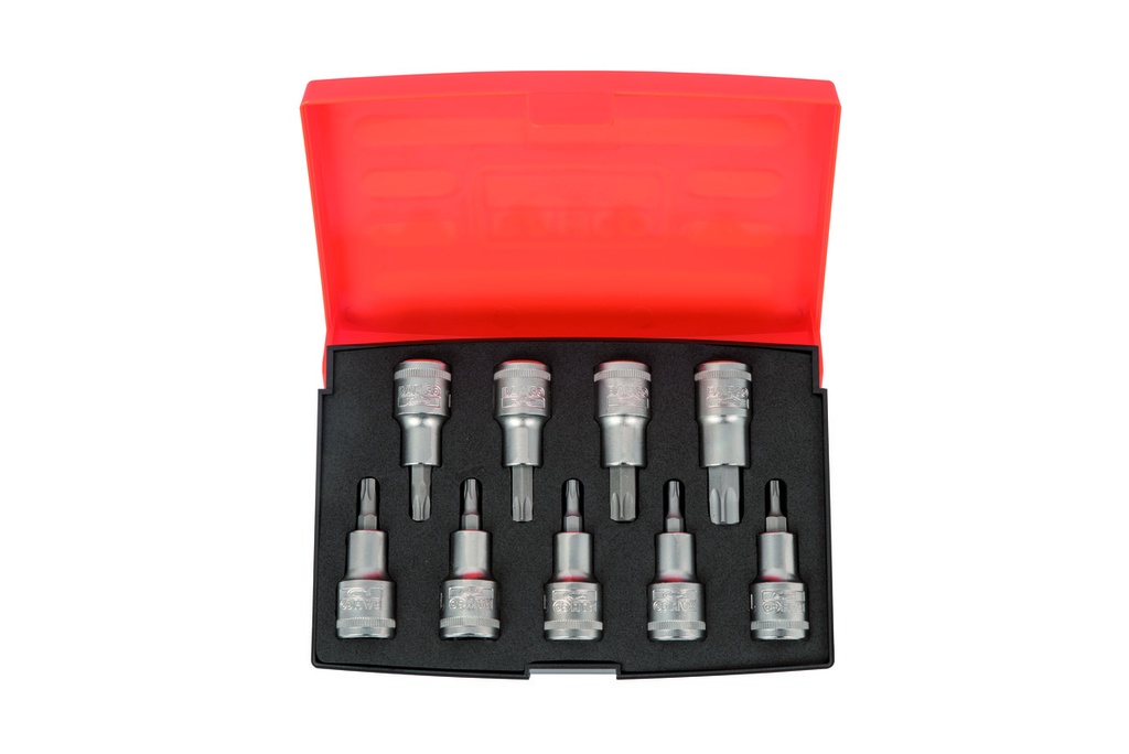 Short socket drivers S9 set Torx T20-T60 9 pcs 1/2"