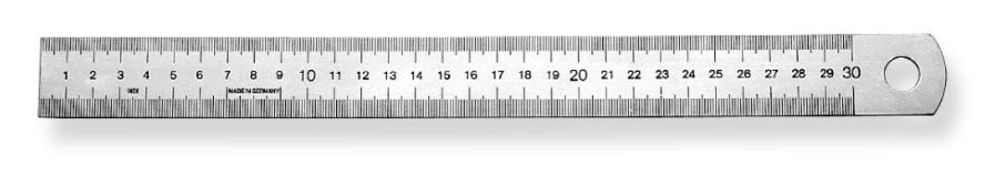 Ruler 300x30x1,0mm stainless type 498
