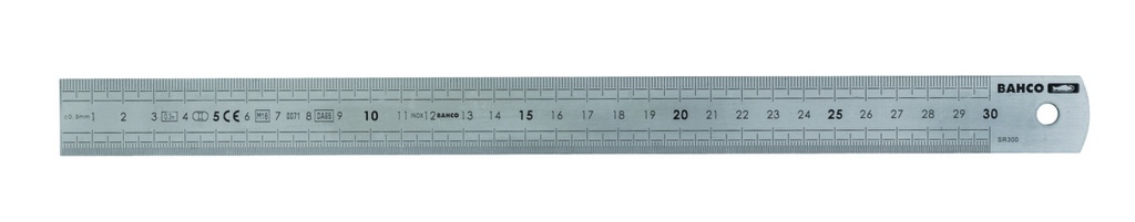 Stainless steel rule 300x25mm