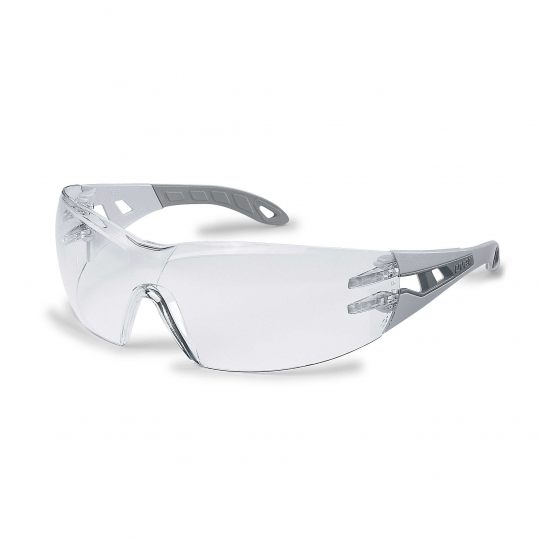 Safety glasses Uvex Pheos, clear lens, supravision excellence (anfi scratch, anti fog) coating, grey/grey