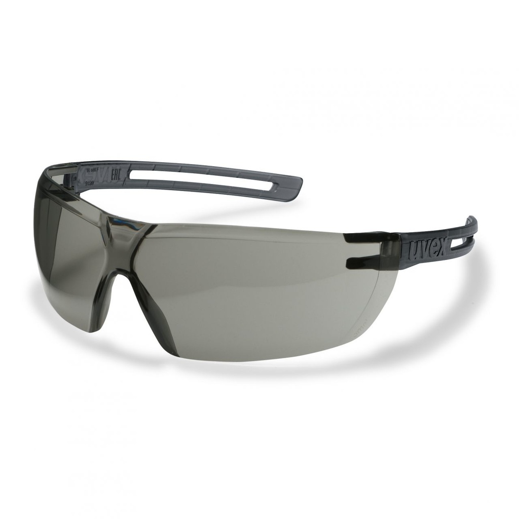 Safety glasses Uvex X-fit, grey lens, supravision excellence (anfi scratch, anti fog) coating,  black earpiece