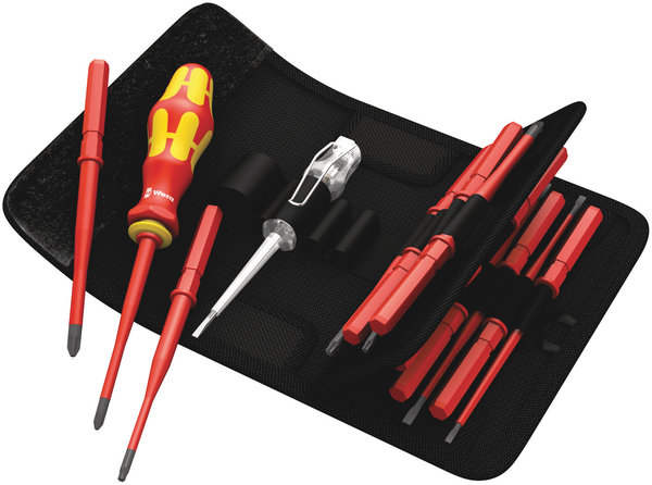 Wera Kraftform Kompakt VDE screwdriver set with interchangeable Slim blades + voltage tester 16pcs