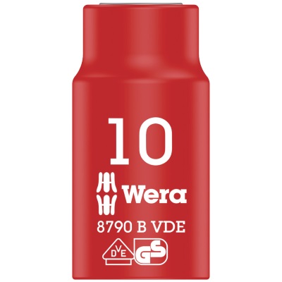 Wera VDE Zyklop 3/8" drive socket 10.0 x 46.0 mm