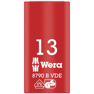 Wera VDE Zyklop 3/8" drive socket 13.0 x 46.0 mm