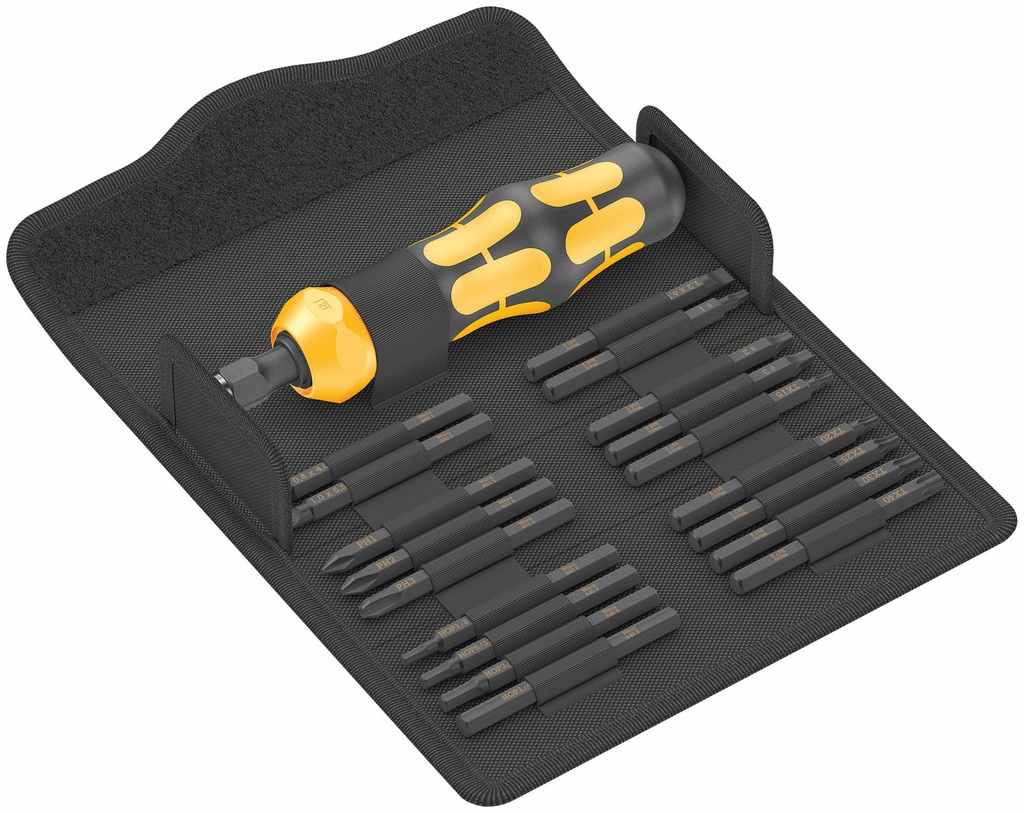 Wera Kraftform Kompakt 900 impact screwdriver and bit set, 19pcs, imperial