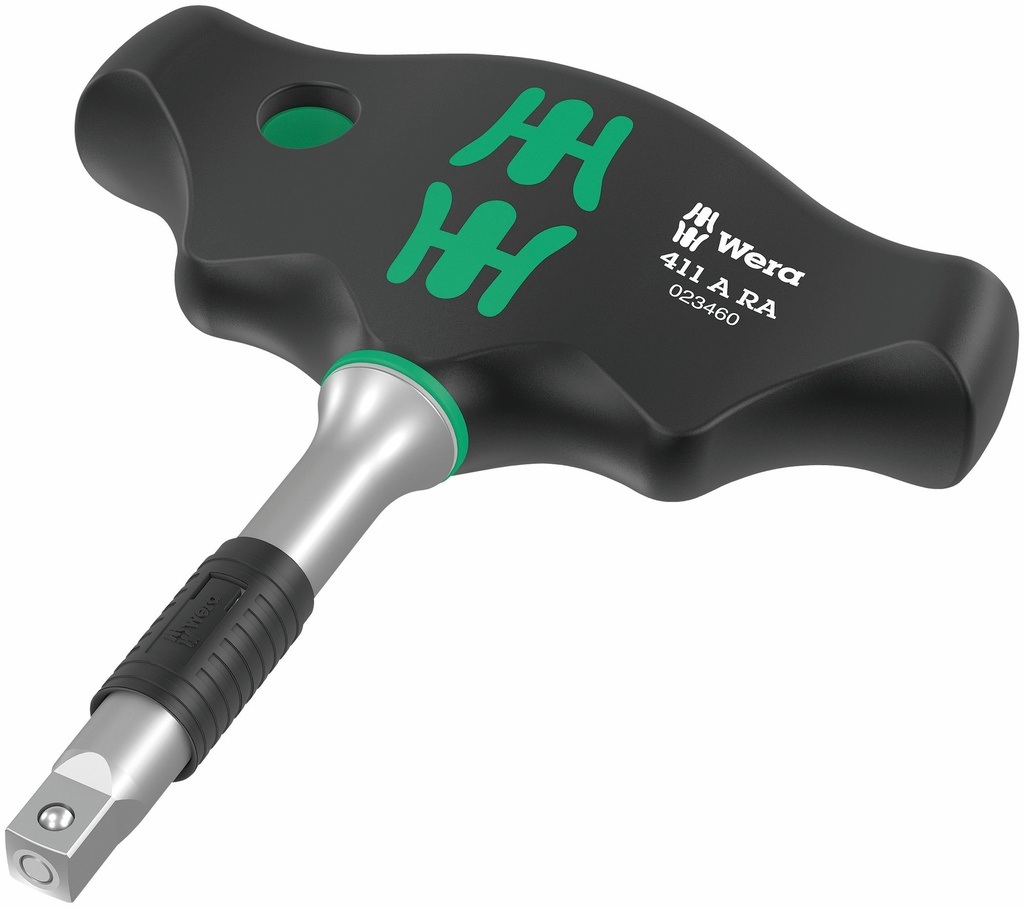 Wera 411 A RA ratcheting T-Handle for 1/4" sockets