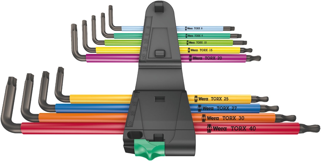 Wera L-key set multicolour XL for TORX screws, long version 967/9 TX XL