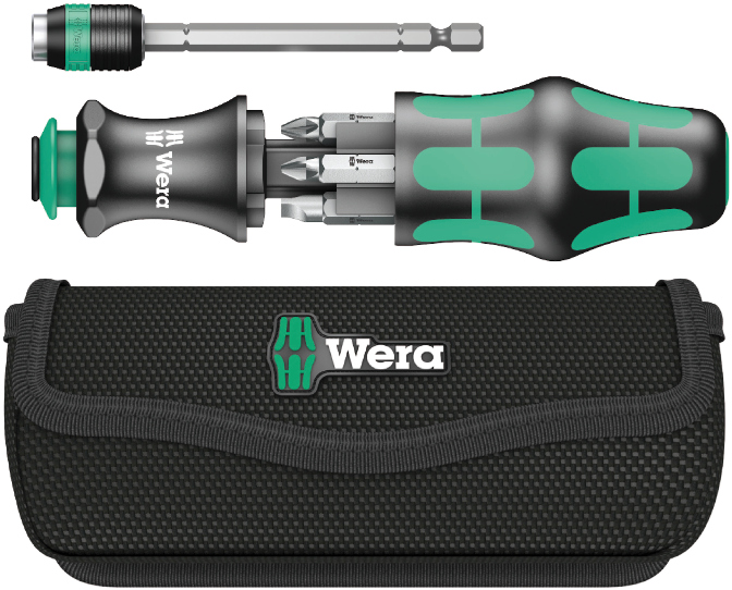 Wera Kraftform Kompakt 20 screwdriver handle, 6 bits, 100mm Rapidaptor extension