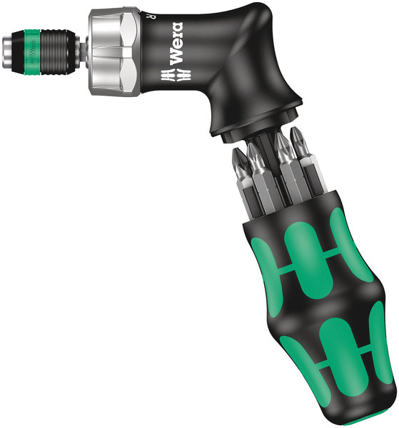 Wera Kraftform Kompakt ratchet screwdriver handle, 6 bits, Rapidaptor bit holder