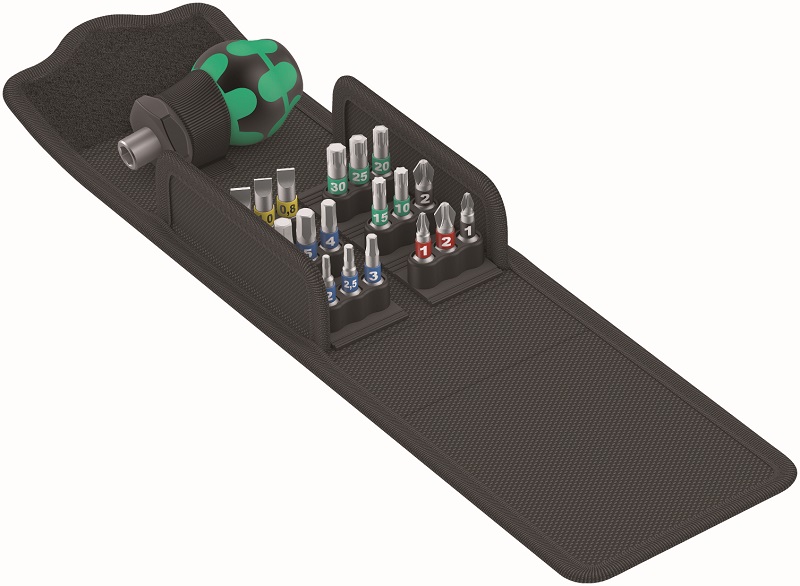 Wera Kraftform Kompakt mini bit handle and bits SL+PH+PZ+TORX+HEX set 19 pcs