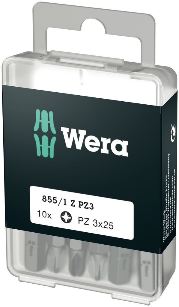 Wera standart bit DIY-Box PZ3 x 25mm 855/1 Z, 10 pcs
