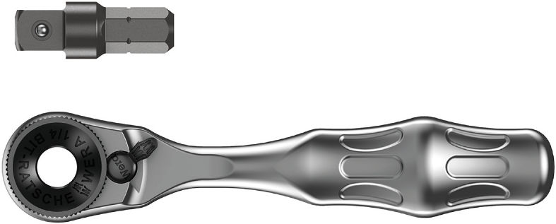 Wera 8001 A Zyklop mini 1/4" bit ratchet + 1/4" socket adaptor