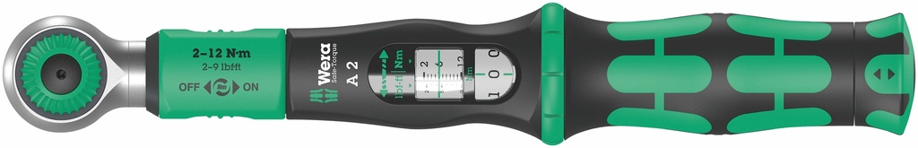 Wera Safe-Torque A 2 torque wrench for 1/4" bits, 2-12Nm
