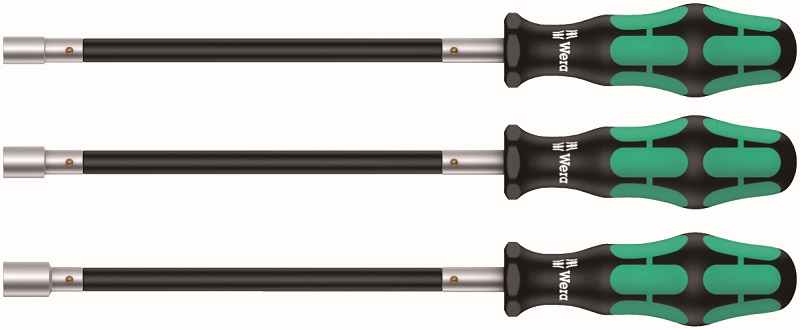 Wera 391/3 flexible shaft nut screwdriver set 3 pcs for hose clamps. 6-7-8mm