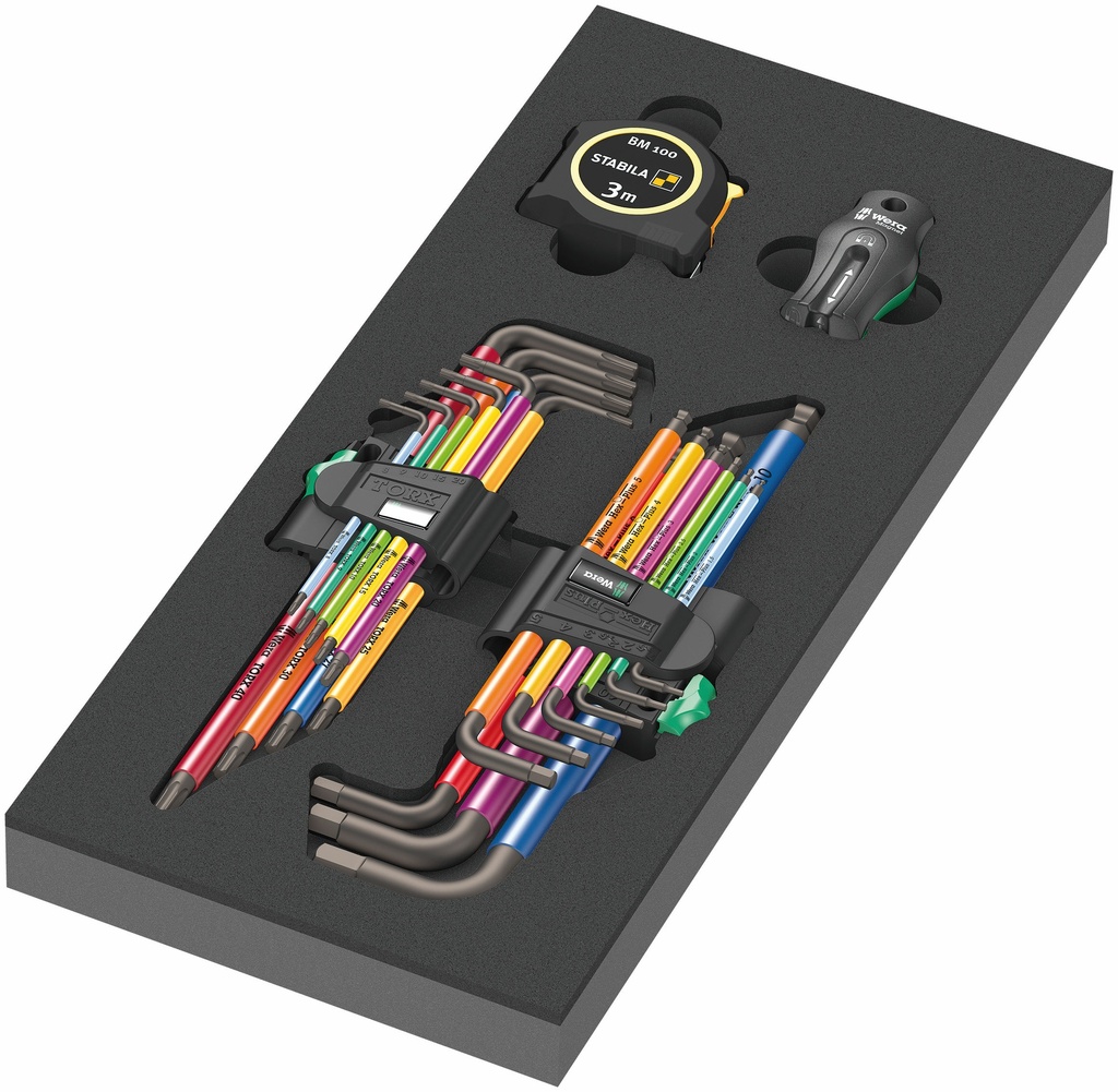 Wera 9740 Foam insert L-key set, 20pcs TORX+HEX