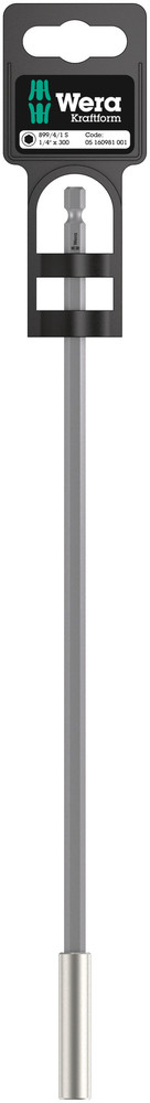 Wera 899/4/1 Universal 1/4" bit holder with magnet and retaining ring, 300mm