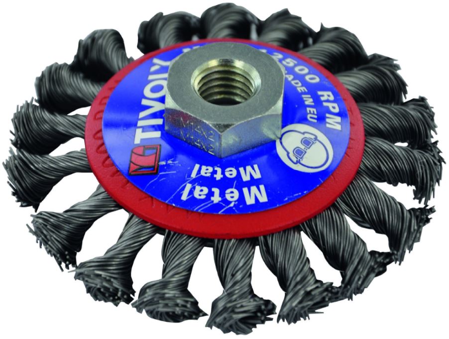 Steel wire brush for angle grinder, 95mm, Ø0.5mm, M14