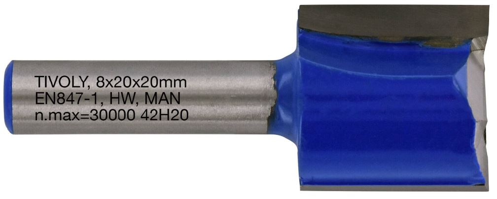 Taisnā pirkstfrēze, 20x8 mm, 8mm kāts