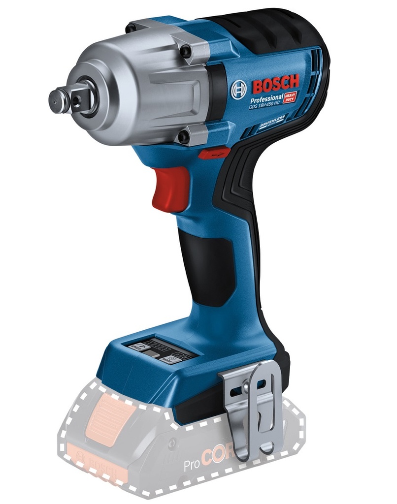 Akulöökmutrikeeraja Bosch GDS 18V-450 HC, SOLO, 450 Nm, 0 - 2.300 min.-1