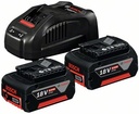 Batteries + charger Bosch GBA 18V / 2x5.0Ah + GAL 1880 CV