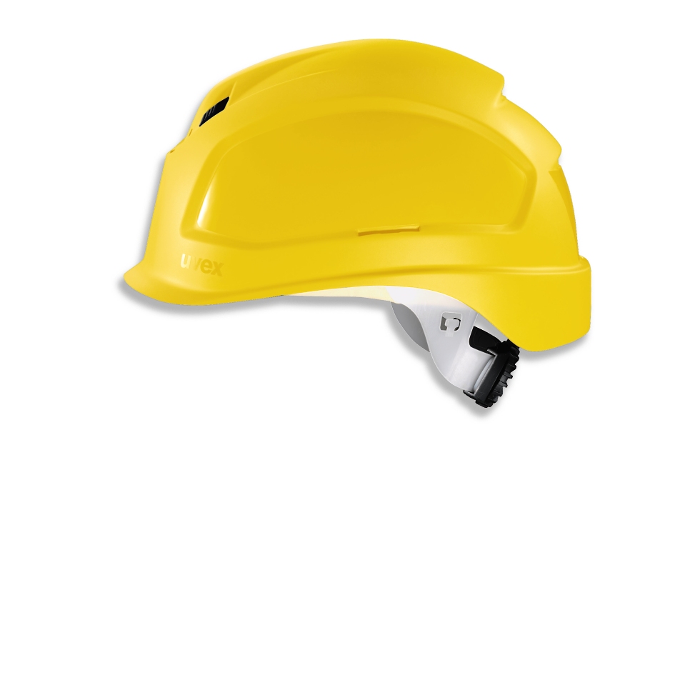 UVEX aizsargķivere Pheos B-S-WR, Dzeltens, regulējama priekšas un aizmugures ventilcija, 55-61 cm. tekstila odere ar 6 siksniņām, īsais nadziņš