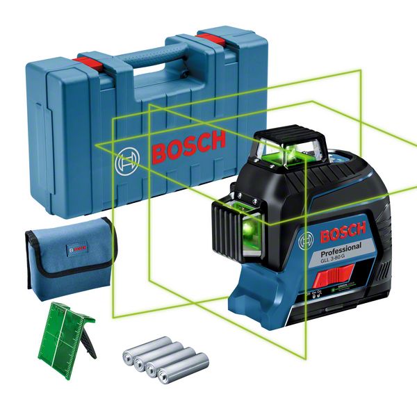 Līniju lāzers Bosch GLL 3-80 G, ± 0.3 mm/m, 30 - 120 m