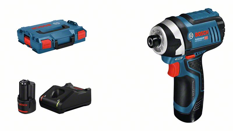 Cordless impact screwdriver Bosch GDR 12V-105, 2x2.0Ah, GAL 12V-40, 105 Nm, 0 - 2.600 min.-1