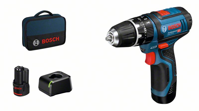 Löökakutrell Bosch GSB 12V-15, (2x2.0Ah), GAL 12V-20, 0-380 / 0-1.300 min.-1