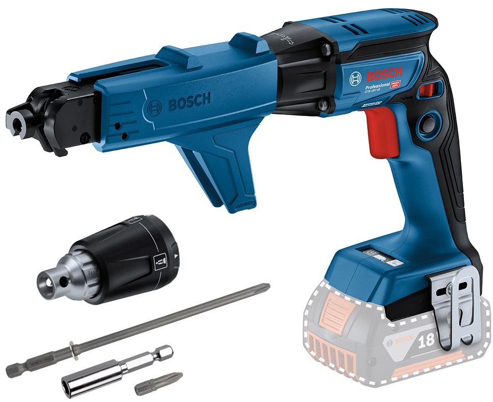 Cordless drywall screwdriver Bosch GTB 18V-45, SOLO, with screwmagazine GMA 55