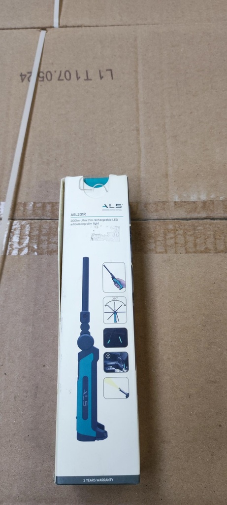 DAMAGED PACKAGING-Ultra-thin articulating work light 200lm LED, rechargeable, pivots 360 degrees, IP20